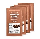 by Amazon Espresso Crema Gemahlener Röstkaffee, 1kg (4 Packs of 250g), Rainforest...