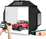 OBEST Tragbarer Fotostudio, 15,8'*15,8' Dimmbares Photobox Lichtzelt Kit, CRI≥95, mit 3-seitigen...