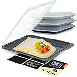 Moritz & Moritz 4er Set Aufschnittbox stapelbar – Frischhaltedosen mit Deckel zur Aufbewahrung von...