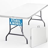 Casaria® Gartentisch 183x76cm Klappbar Wetterfest Tragbar Kunststoff Garten Terrasse Camping...