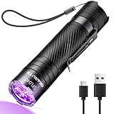 GEARLITE Wiederaufladbar UV Schwarzlicht Taschenlampe, Leicht Mini UV Lampe Ultraviolettes Licht mit...