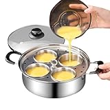 Edelstahl-Pfannen- Dampfgarer für Eier mit 4 Gittern, multifunktional geeignet für 304...