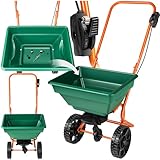 tectake® Streuwagen, Streugerät mit 25 Liter Fassungsvermögen, Wagen vielseitig einsetzbar, für...
