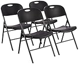 Amazon Basics Klappstühle aus Kunststoff und Metall, 4er-Set, Campingstuhl, Küchenstuhl, drinnen...