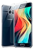 moex Handyhülle für Samsung Galaxy S6 Hülle, Silikon Case mit Schutzfolie, 360 Grad Cover...