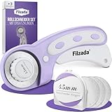 Filzada® PROFI Rollschneider Stoff - Set mit 3x Rollmesser ⌀ 45mm - Rotary Cutter mit ULTRA...