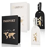 Firtink 4 Stücke Reisepasshülle und Kofferanhänger Set, Passport Holder, Gepäckanhänger mit...