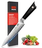 SHAN ZU Damast Küchenmesser, Profi Allzweckmesser Kochmesser 15 cm, Damastmesser 67 Schichten...
