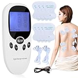 EMS TENS Gerät Schmerztherapie, 2 Kanäle TENS Reizstromgerät mit 8 Stück Elektroden Pads,...