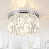 Rayofly Modern Kristall Kronleuchter, 6-Flammig Deckenleuchte, Glas Deckenlampe für Wohnzimmer,...