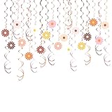 Woedpez Gänseblümchen in Blumenform, bunte Party-Deckenwirbel, Luftschlangen, elegante...
