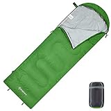 KingCamp Oasis Deckenschlafsäcke mit Kopfteil für Erwachsenen Leichtgewicht 3 Jahreszeiten, Grün,...