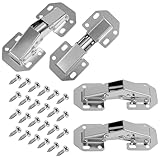 4 Stück Scharniere für Schranktüren, 104×44 mm Schrankscharnier mit 32 Schrauben, Schrank...