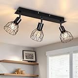 VEKIDOT LED Deckenstrahler 3 Flammig Schwenkbar, Deckenleuchte E14 3 Flammig Schwarz, Strahler...