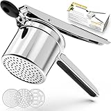 SPEENSUN Kartoffelpresse & Spätzlepresse aus Edelstahl (450 ML) mit 3 austauschbaren Sieben,...