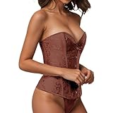 Generisch Damen Korsett Bauchweg Vollbrust Corsage Gothic Burlesque Schnüren Bustier Corset Bluse...