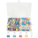 120Stks Binder Klammern in Verschiedenen Farben, 15mm Foldback Metall Binder Clips, Büro...