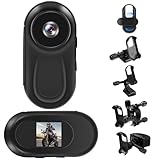 Yadayuki Mini Action Cam, 360°Tragbare Sportkamera mit 0,85-Zoll-Display, HD 1080P Bodycam...