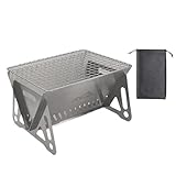 SK Wild Ones® Faltbarer Barbecue Camping Grill mit Tragetasche - holzkohlegrill edelstahl -...