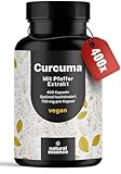 Kurkuma Kapseln Hochdosiert - 400 Kapseln (13 Monate) mit 700mg mit Curcumin & Piperin - vegan und...