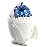 wellenshop Bootskompass 12V LED Beleuchtet mit Sonnenschild 5° Skalierung Weiß Kunststoff ABS...