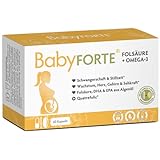 BABYFORTE® Folsäure + veganes Omega-3 | Ohne Fischöl | 18 Schwangerschaftsvitamine +...