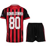 KISRAS Milan Ronaldinho Kinder Trikot #80 No Sonderdesign Limitierte Auflage Fußball Trikot Shorts...