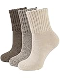 CLOSEMATE Thermosocken Damen Socken 3 Paar Wintersocken Warme Dicke Gestrickte Stricksocken...