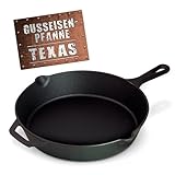 BBQBOSS Gusseisenpfanne 24cm [2,1 Liter] Eisenpfanne – cast iron pan – frying pan – Induktion...