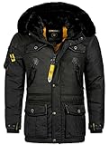 Geographical Norway warme Herren Winter Jacke FVSB Parka Outdoor ACORE Luxus SKI, Farbe:Schwarz,...