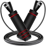 Gritin Springseil, 3 Meter Verstellbare Speed Rope mit Rutschfest & Ergonomisch Schaum Griffe für...