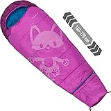 Crossroad Flexy Kinder Schlafsack 140cm - 170cm Mumienschlafsack Junior Mädchen - wasserabweisend -...