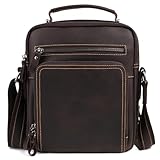 Tenvery Leder Messenger Bag für Herren Retro Kleine Vintage Crossbody Umhängetaschen Handtasche...