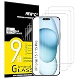 NEW'C 3 Stück, Panzer Schutz Glas für iPhone 16, iPhone 15, iPhone 15 Pro (6,1 Zoll), Frei von...