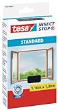 tesa Insect Stop STANDARD Fliegengitter für Fenster - Insektenschutz zuschneidbar - Mückenschutz...