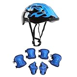 Kinder Knieschoner Set Mit Helm 28x20x15cm | 7-teilig Kinder Schutzset Helm Knie Ellbogen...