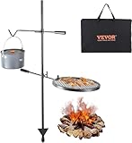 VEVOR Campinggrill Rund 360 x 360 mm, Verstellbarer Schwenkbarer Lagerfeuer Grill mit und...