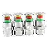 TOPPERFUN 4 Stück Reifendruckkappe Überwachung USB digital auto reifenglanz autoreifen...
