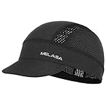 MELASA Fahrrad Cap, Kühlende Skull Cycling Cap Unterhelmmütze mit Sonnenblende, Sonnenschutz UV...