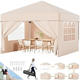 Devoko Faltpavillon 3 x 3 wasserdicht, Gartenpavillon für den Außenbereich, UV-Schutz 50+,...