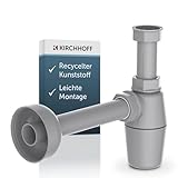 KIRCHHOFF Siphon ECO Save, nachhaltiger Abfluss, Geruchsverschluss aus recyceltem Kunststoff,...