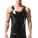 Herren-Unterhemd aus Kunstleder, Wet-Look, ärmellos, Tank-Top, Hemd, PU-Leder-Unterhemd, Stil #C,...