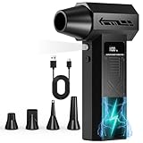 Elektrische Staubgebläse Druckluftspray, 4-Gang 120000 U/min Cordless Electric Air Duster, Super...