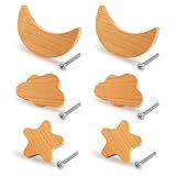 HO-SFSM 6 Stück Schrankknöpfe, Schrankknöpfe Kinder, Holz Tür Schubladengriffe, Griffe Schrank...
