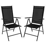 Montafox Klappstuhl Set Balkonstühle Alu Gartenstuhl Verstellbar Klappbar Belastbarkeit 120 kg...