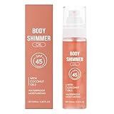 Sunscreen Body Glow Oil, Broad Spectrum SPF 45 Sunscreen, Nourishing Moisturizer 100 ml, Travel Size...