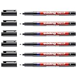 Edding Permanent-Marker 141F, feine Spitze, 0,6 mm, Schwarz, 6 Stück