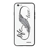 Evetane Schutzhülle kompatibel mit iPhone 6/6S aus Hartglas, fester Schutz, Love Life, Motiv...