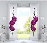 Gardinenbox 2er Set Schiebegardinen Flächenvorhänge »Izmir« HxB 245x60 cm Orchidee Lila Voile...