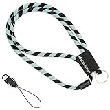 stylected Schlüsselband lang (türkis schwarz - 45cm) - Schlüsselanhänger mit Schlüsselring,...